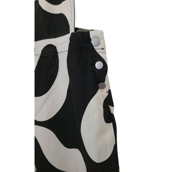 CIDER Black & White Abstract Print Wide Leg Overalls Curve & Plus Women's XL - Picture 8 of 10